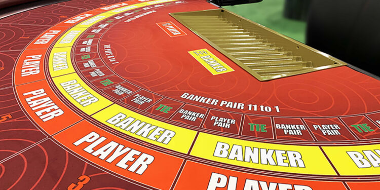 Layout of baccarat table